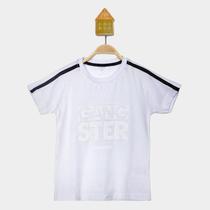 Camiseta Infantil Gangster Manga Curta Menino