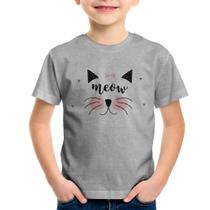 Camiseta Infantil Gatinha Meow - Foca na Moda