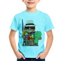 Camiseta Infantil Gato nas Férias - Foca na Moda