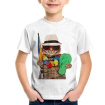Camiseta Infantil Gato nas Férias - Foca na Moda