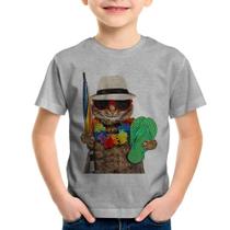 Camiseta Infantil Gato nas Férias - Foca na Moda