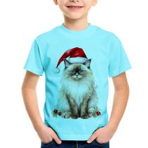 Camiseta Infantil Gato Natalino - Foca na Moda