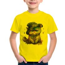 Camiseta Infantil Gato Persa Watercolor - Foca na Moda