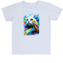 Camiseta Infantil Gato Splash Art Color