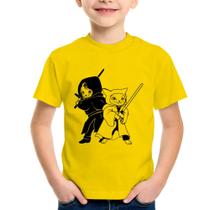 Camiseta Infantil Gatos Jedi - Foca na Moda