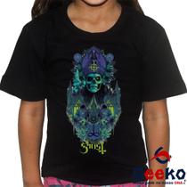 Camiseta Infantil Ghost 100% Algodão Rock Geeko