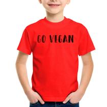 Camiseta Infantil Go Vegan - Foca na Moda