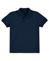 Camiseta Infantil Gola Polo com Punho Algodão Azul Marinho Malwee Kids