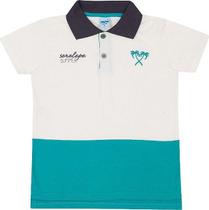Camiseta Infantil Gola Polo Off + Verde Serelepe 5113 Camiseta Infantil Gola Polo Off + Verde Serelepe 5113