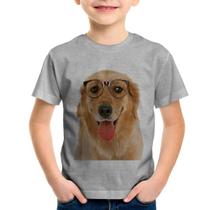 Camiseta Infantil Golden Retriever de Óculos - Foca na Moda