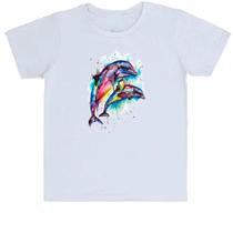 Camiseta Infantil Golfinhos Aquarela