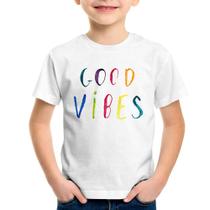 Camiseta Infantil Good Vibes Cores - Foca na Moda