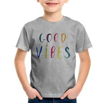 Camiseta Infantil Good Vibes Cores - Foca na Moda