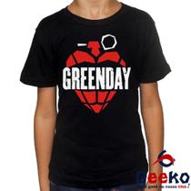 Camiseta Infantil Green Day 100% Algodão Rock Geeko