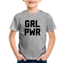 Camiseta Infantil Grl Pwr - Girl Power - Foca na Moda