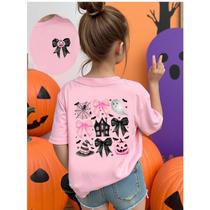 Camiseta Infantil Halloween Estampa Lacinhos Dark Halloween 666 Look Kids Halloween Fantasia Estilos Camiseta Infantil Halloween Estampa Lacinhos Dark Halloween 666 Look Kids Halloween Fantasia Estilos