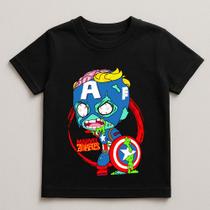 Camiseta Infantil Halloween Marvel Zombie Capitao America