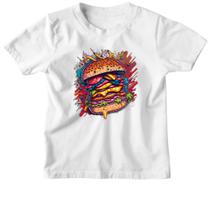 Camiseta Infantil Hambuger exagerado splash