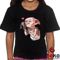 Camiseta Infantil Harry Potter 100% Algodão Dobby Hogwarts Geeko 01 Camiseta Infantil Harry Potter 100% Algodão Dobby Hogwarts Geeko 01
