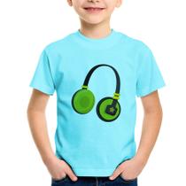 Camiseta Infantil Headphone Verde - Foca na Moda