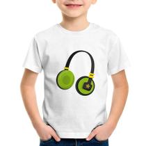 Camiseta Infantil Headphone Verde - Foca na Moda