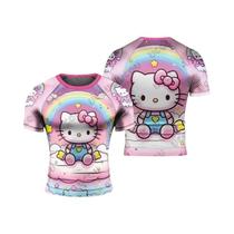 Camiseta Infantil Hello Kitty Sanrio Com Estampa De Desenho Animado, Camiseta Casual De Verão Para