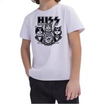 Camiseta Infantil HISS Gatos do Rock Camiseta Infantil HISS Gatos do Rock