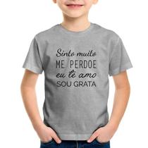 Camiseta Infantil Ho'oponopono - Sinto muito, me perdoe, eu te amo, sou grata - Foca na Moda