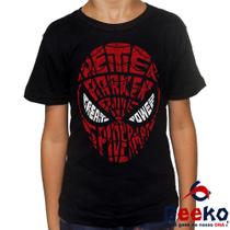 Camiseta Infantil Homem Aranha 100% Algodão Geeko Spiderman