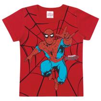 Camiseta Infantil Homem Aranha Vermelho