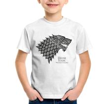 Camiseta Infantil House Stark: Winter is Coming - Foca na Moda