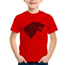 Camiseta Infantil House Stark: Winter is Coming - Foca na Moda