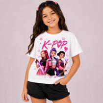Camiseta Infantil Huntrix K-Pop Menina 100% Algodão Estampa Premium Moda Coreana Manga Curta Confort Camiseta Infantil Huntrix K-Pop Menina 100% Algodão Estampa Premium Moda Coreana Manga Curta Confort