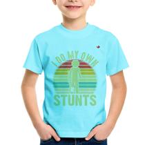 Camiseta Infantil I do my own stunts - Foca na Moda