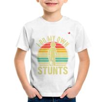 Camiseta Infantil I do my own stunts - Foca na Moda