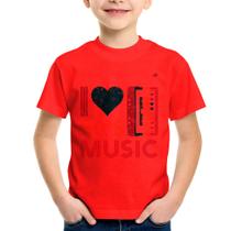 Camiseta Infantil I love 80's music - Foca na Moda