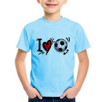 Camiseta Infantil I Love Futebol - Foca na Moda