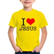 Camiseta Infantil I Love Jesus - Foca na Moda