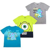 Camiseta infantil infantil Disney Monsters Inc. (pacote com 3) 5T cinza