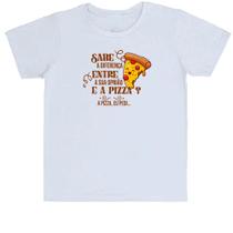 Camiseta Infantil Irônico Sabe a diferença de opinião e pizza