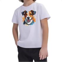 Camiseta Infantil Jack Russell Terrier Watercolor Arte Camiseta Infantil Jack Russell Terrier Watercolor Arte