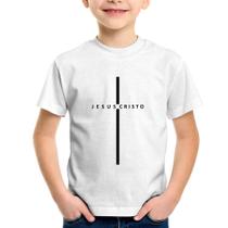 Camiseta Infantil Jesus Cristo em Cruz - Foca na Moda