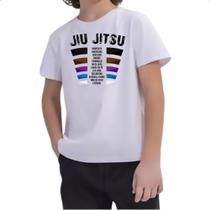 Camiseta Infantil Jiu Jitsu faixas e golpes