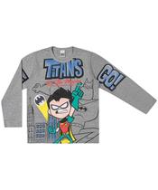 camiseta infantil jovens titans robin manga longa malha algodão em várias cores e tamanhos 4 e 6 anos