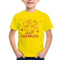 Camiseta Infantil Just Married - Foca na Moda