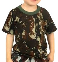 Camiseta Infantil Juvenil Camuflada Militar Padrão EB Exercito