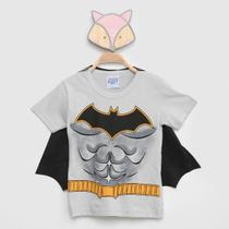 Camiseta Infantil Kamylus Batman com Capa Menino
