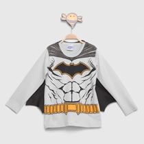Camiseta Infantil Kamylus Liga da Justiça Batman c/ Capa Menino