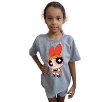 Camiseta infantil kit 2 peças meninas super poderosa Florzinha