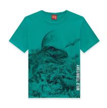 Camiseta Infantil Kyly Dinossauro Verde Cód: 209